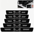 5PCS Cat Eyes Car Door Sill Protector, Carbon Fiber Leather Sill Stickers by TnLnYn