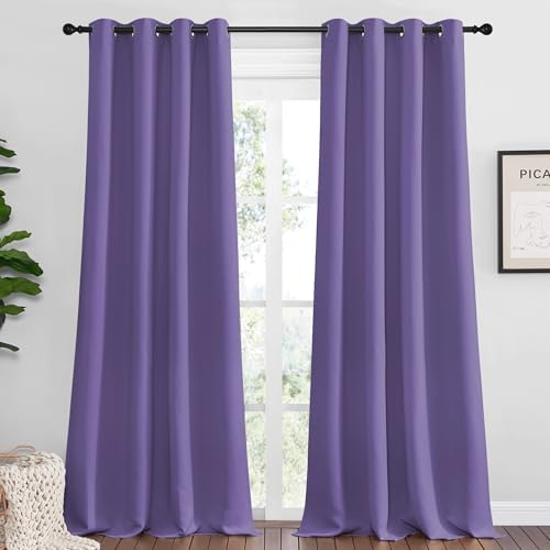 NICETOWN Lilac Purple Blackout Curtains 96" Long, 2 Pieces by NICETOWN
