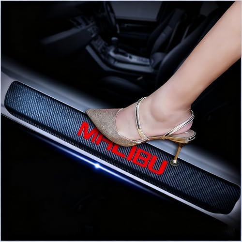 4Pcs Car Door Sill Protector for Chevy Malibu, Carbon Fiber Anti-Scratch Guard by Unknown