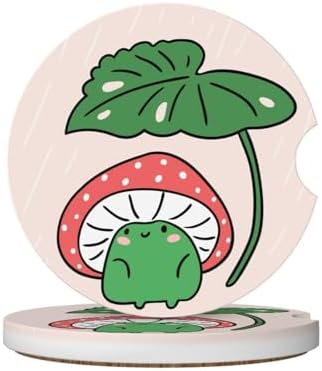 Cartoon Mushroom Frog Car Coasters by Unknown