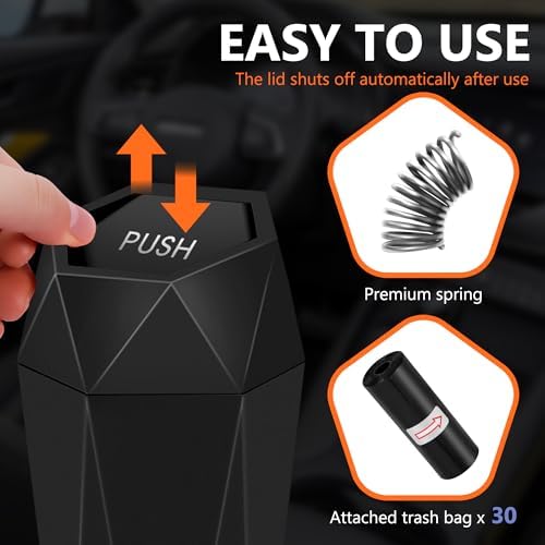 Car Trash Can with Lid, 30 Trash Bags, 2 Pack - Image 2