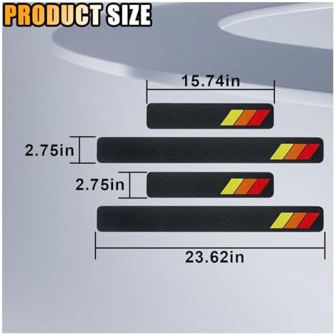 4PCS Tri-Color Door Sill Protectors, Carbon Fiber Door Threshold Protection - Image 2