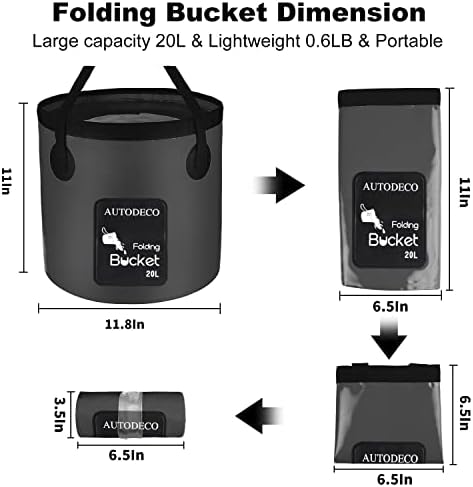 Collapsible Bucket 5 Gallon Container Folding Water Bucket Portable Wash Basin - Image 2