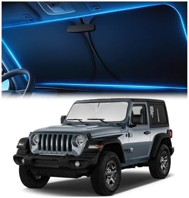 Magnelex Windshield Sun Shade for Jeep Gladiator, Wrangler 2018-2026, Foldable by Magnelex