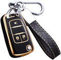 Key Fob Cover for Chevy with Keychain, Premium TPU for Buick GMC 3B-Black by Cacacar