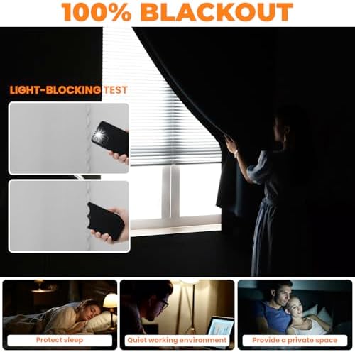 Autohesion Curtains for Windows, Bedroom Blackout Curtains for - Image 5