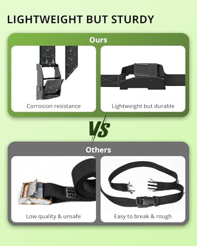 Lashing Straps with Buckles, 0.75'' x 48'' Tie Down Straps Ratchet - Image 5