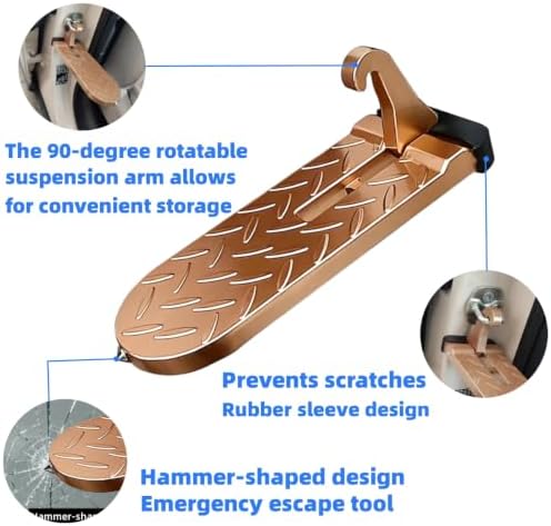 Car Door Step for Roof Access, Extended Folding Door Latch Step, Non-Slip - Image 3
