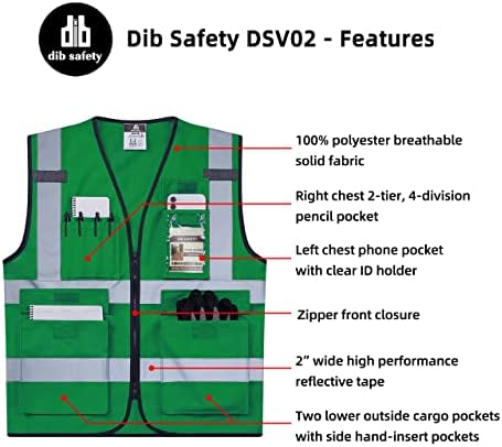 Dib Safety Hi Vis Reflective Safety Vest - Image 5