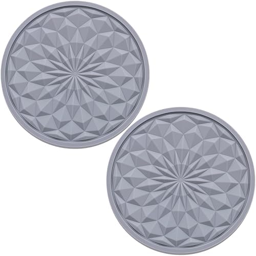 2 Pack Silicone Car Cup Holder Coaster – 2.75 Inch Non-Slip Drink Mat, by MEAJOO