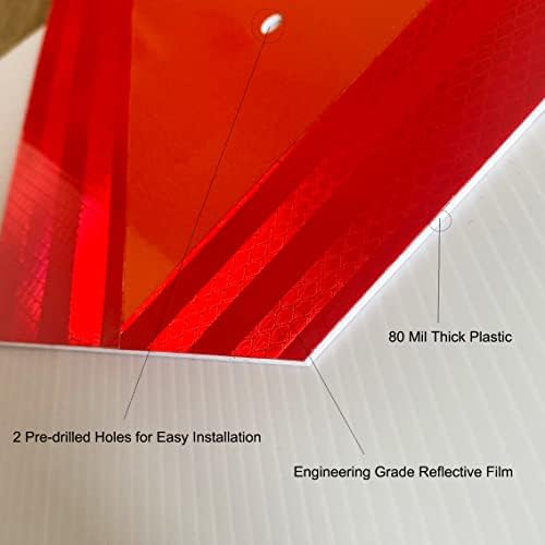 2 Pack Slow Moving Vehicle Triangle Sign, Plastic Farm Triangle Safety Sign - Image 2