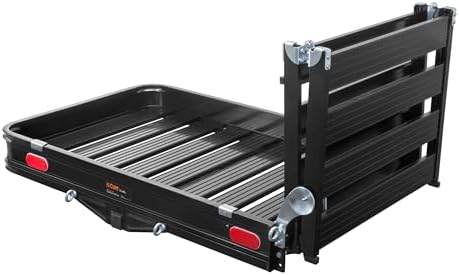 CURT 18112 50 x 30-1/2-Inch Black Aluminum Hitch Cargo Carrier - Image 2