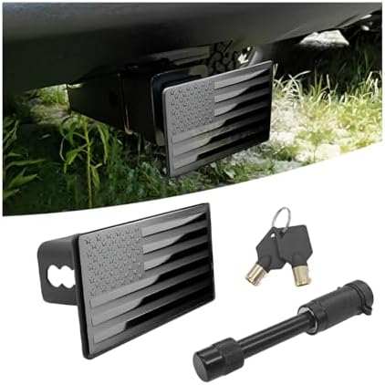 AUCELI American Flag Metal Car Trailer Hitch Cover, Heavy Auto Tow Plug by AUCELI