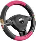 ED HARDY Tiger Print Steering Wheel Cover, Hot Pink Leather Universal Car by EdHardy