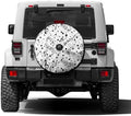 Black White Music Pattern Spare Tire Cover by Foruidea