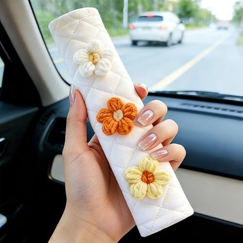Amooca 2-Pack Braid Pattern Seat Belt Covers Shoulder Pads - Image 3