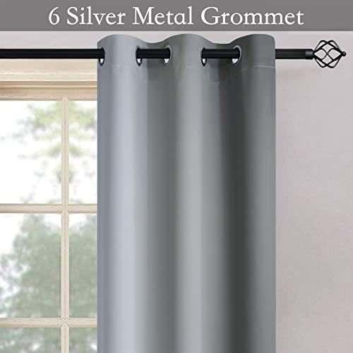SimpleHome Ombre Grey to Grey White Curtains - Image 5