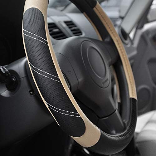 Elantrip Steering Wheel Cover Leather 15 1/2 to 16 inch Universal Large Soft - Image 2