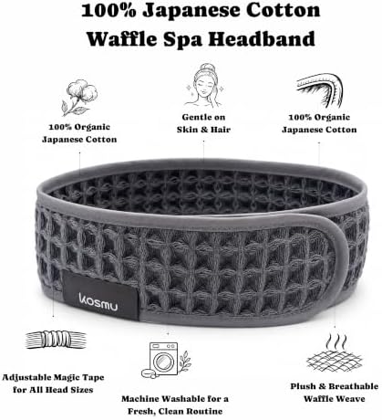 Luxury Organic Japanese Cotton Waffle Spa Headband - Image 2