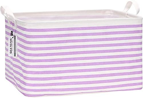 Sea Team Large Rectangle Open-Top Canvas Storage Basket by SeaTeam