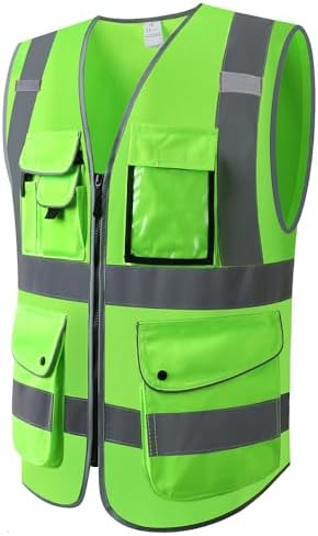 XIAKE 9 Pockets Class 2 High Visibility Reflective Safety Vest - Image 2