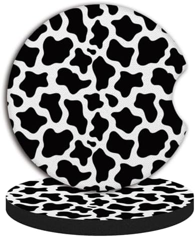 Cute Cow Print Animal Themed Black and White Cup Holders, 2 Pack Universal - Image 5