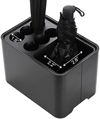 Elsjoy Black Umbrella Stand, Entryway Umbrella Organizer, Compact and Efficient - Image 3