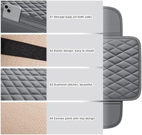 Leather Waterproof Car Armrest Console Pad - Image 6