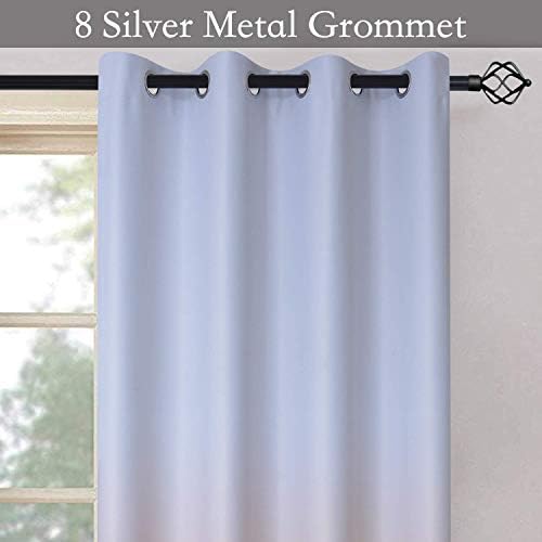 SimpleHome Ombre Gradient Coral White to Gray Curtains - Image 3