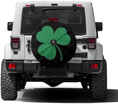 Green Irish Shamrock Spare Tire Cover by Foruidea
