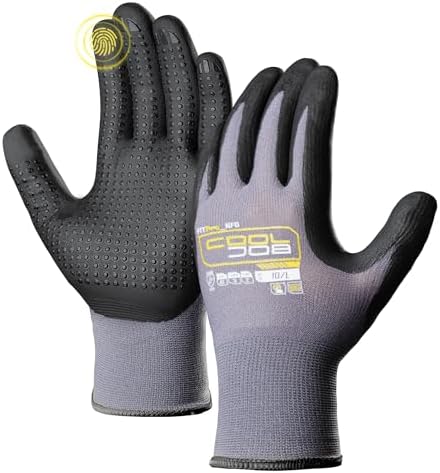 COOLJOB 12 Pairs Nitrile Rubber Dipped Safety Work Gloves by COOLJOB