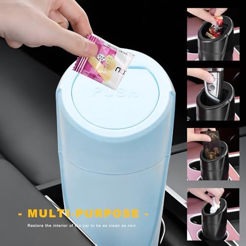 Car Trash Can Bin with Lid, Leakproof Portable Garbage Trash Bin Mini Cup - Image 5