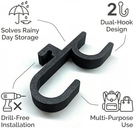 2PCS Car Umbrella Hooks, Universal No Drilling Stable Vehicle Interior Umbrella - Image 3