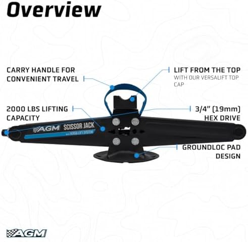 AGM Scissor Jack – 2, 000 lb Impact-Rated Lift - Image 2