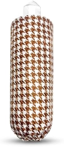 Plastic Bag Holder, Wall Mount Grocery Bag Dispenser, Yarn-dyed Houndstooth by HDDahua