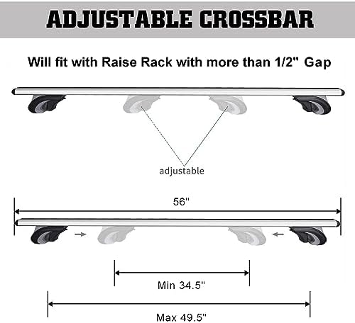 Aero Aluminum Universal 56'' Roof Rack Cross Bars, Existing Raised Side Rail - Image 2