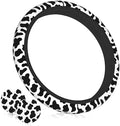 Cow Print Steering Wheel Cover 15in+ 2 Car Coasters Decoration by Unknown