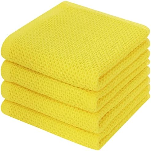 Kitinjoy 100% Cotton Waffle 4-Pack Kitchen Towels by Kitinjoy