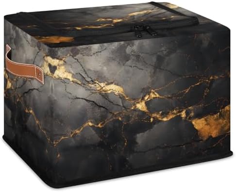 Black Gold Marble Storage Bins by YLYNIU