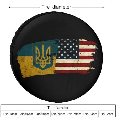Ukrainians American Flag Tire Covers, Dust-Proof Weatherproof Wheel Covers - Image 3
