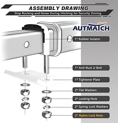 AUTMATCH Hitch Tightener Anti-Rattle Clamp - Image 5