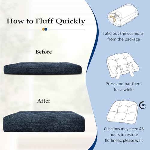 downluxe Chair Cushions for Dining Chairs 2 Pack, Tufted Indoor Chair Pads - Image 6