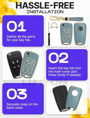 Lucrum Compatible with Chevy, Buick Key Fob Cover & Keychain - Image 6