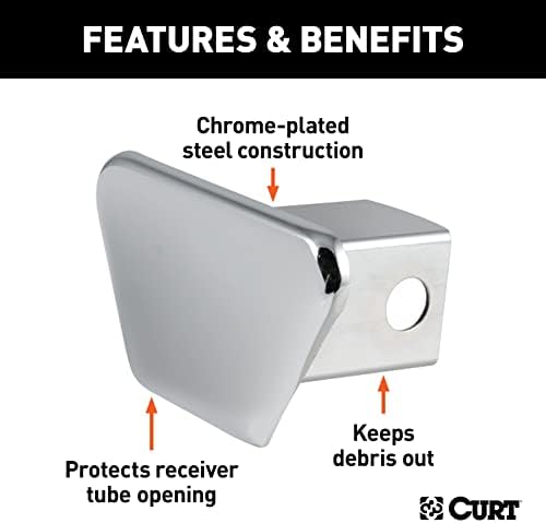 CURT 22101 Chrome Steel Trailer Hitch Cover, Fits 2-Inch Receiver - Image 4