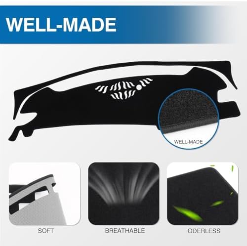 KUST Black Dash Cover for Kia Sportage/NQ5 2023 2024 2025 Polyester Dashboard - Image 4