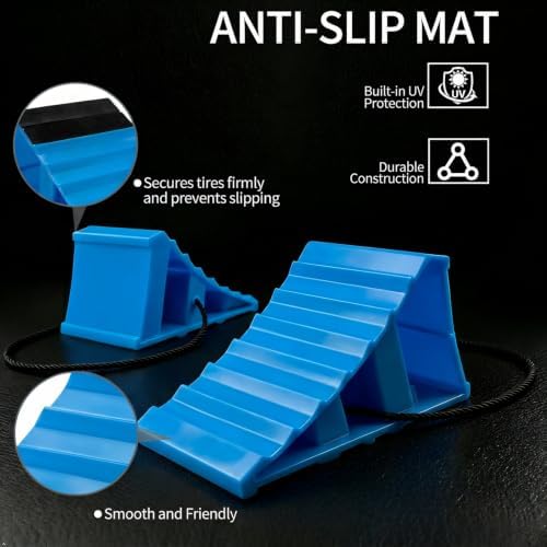 4 Pack Wheel Chocks, Plastic Heavy Duty Non Slip Wheel Chocks - Image 4