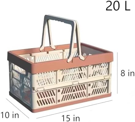 Collapsible Crate Milk Crates for Storage Plastic shopping basket 20L for - Image 2