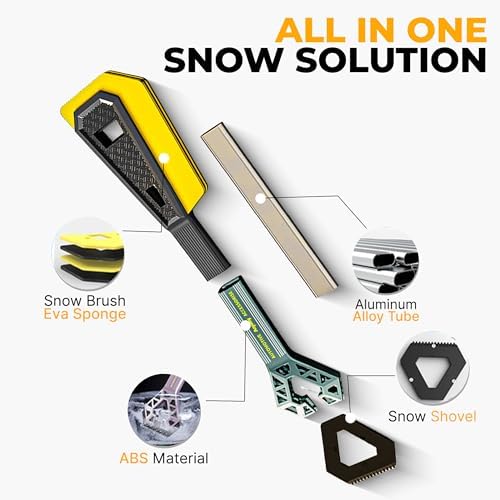 ICEGEAR PRO 4-in-1 Aluminum Snow Shovel & Ice Scraper – Heavy Duty Car Ice - Image 4