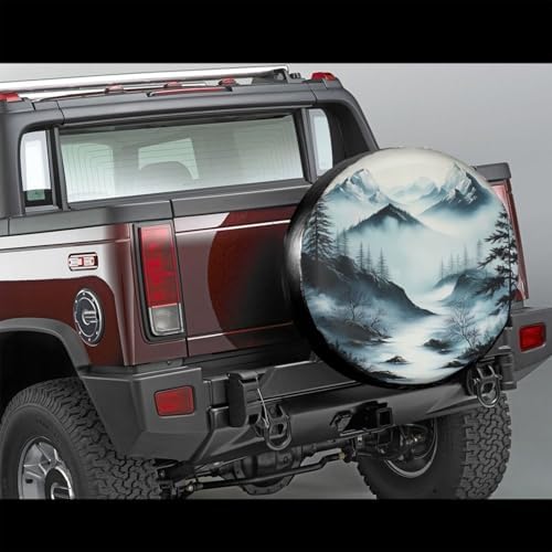 Misty Mountain Landscape Spare Tire Cover - Image 2