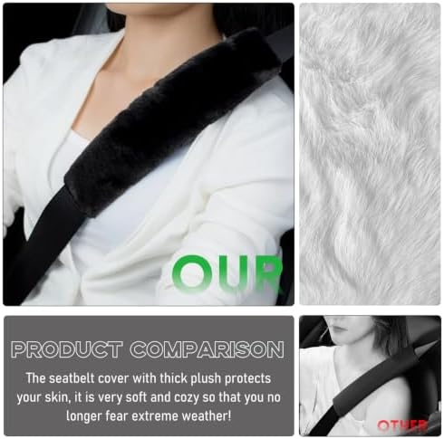 2 PCS Seat Belt Shoulder Pads, Soft Fluffy Plush Seat Belt Shoulder Strap Covers - Image 4